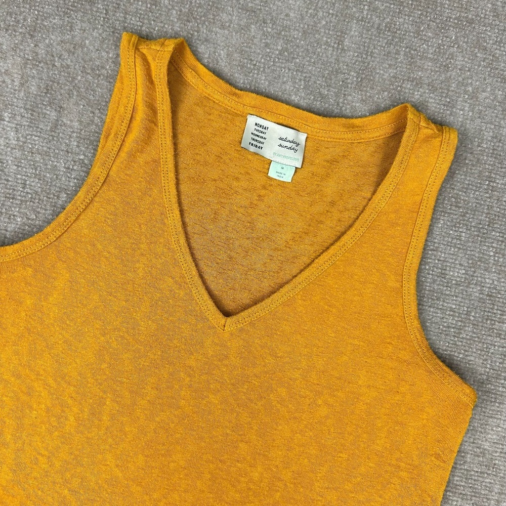 Saturday Sunday By Anthropologie Tank Top Womens Medium‎ Mustard Yellow V Neck